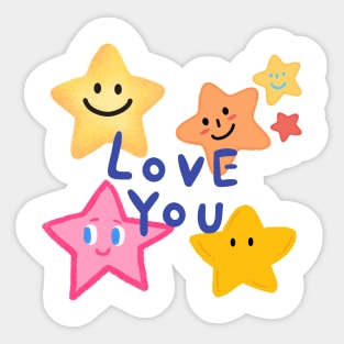 love you, star,smile Sticker